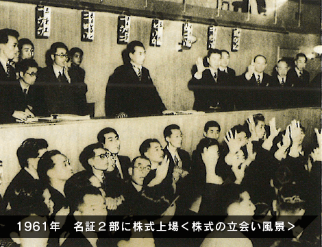 1961年 名証２部に株式上場